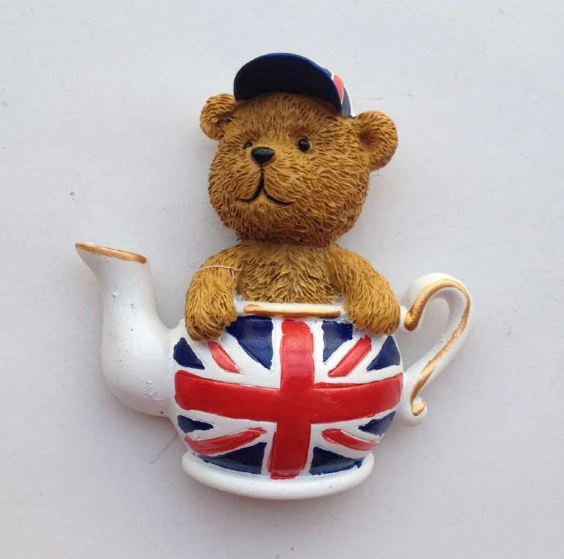 Сумка с британским флагом милый плюшевый мишка 3D магниты на холодильник мир