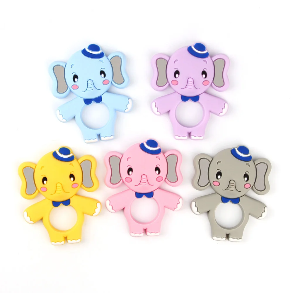 1PC Silicone Baby Teether Elephant Bpa Free Infant Pendant Necklace Food Grade Jewelry Teething Chew Toy Pacifier Clip Animal | Мать и