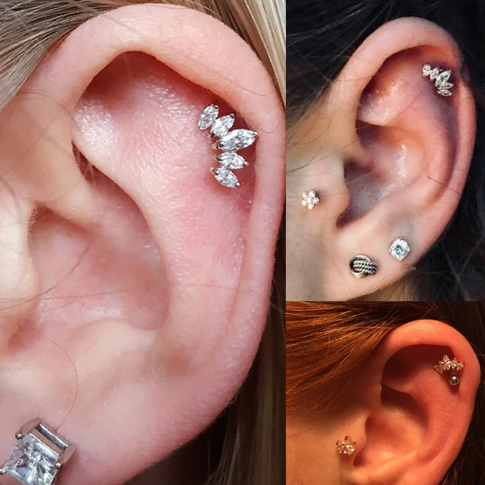 1 шт. стальные пирсинг для ушей Tragus штанга хрящи Серьги Ушные Шпильки пирсинга Orelha