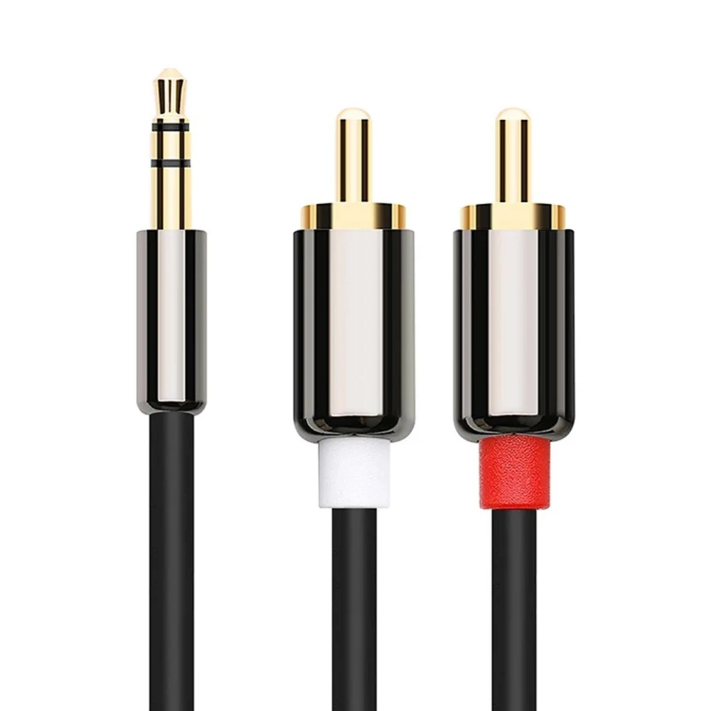 Аудиокабель AUX 3 5 мм штекер папа-2 RCA папа стерео кабель для IPhone ПК Android телефона