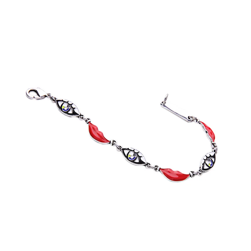 Современный женский браслет с красной эмалью восторженными зажимами ручной