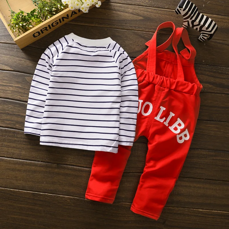New Fashion Flying Bear Autumn Winter Baby Rompers Set for Boys Cotton Long Sleeve Tops Overalls Newborns Ski Suits Children |
