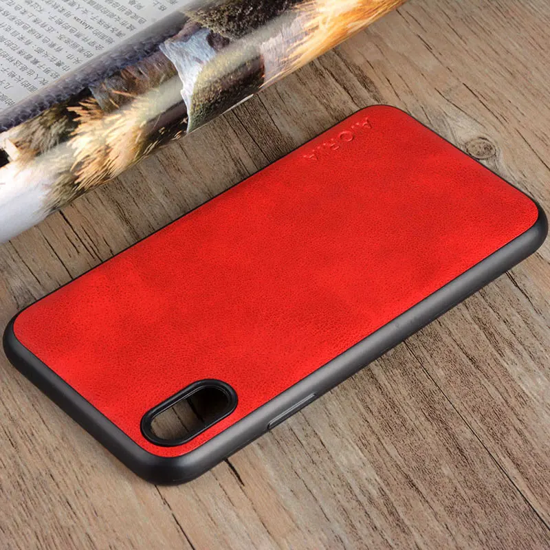 case for iphone x xs max xr funda Luxury Vintage leather skin with soft silicone cover coque capa | Мобильные телефоны и