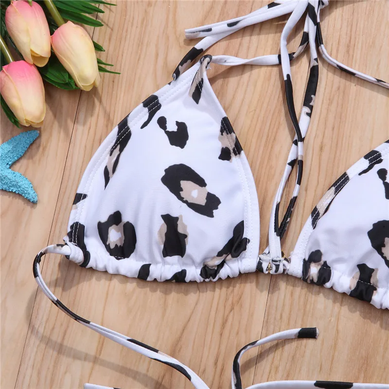 Новинка 2018 сексуальный леопардовый купальник с низкой талией Женский бандажный