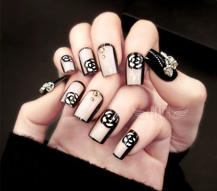 Высокая мода американский стиль черный и белый кружева цветочный узор 3D