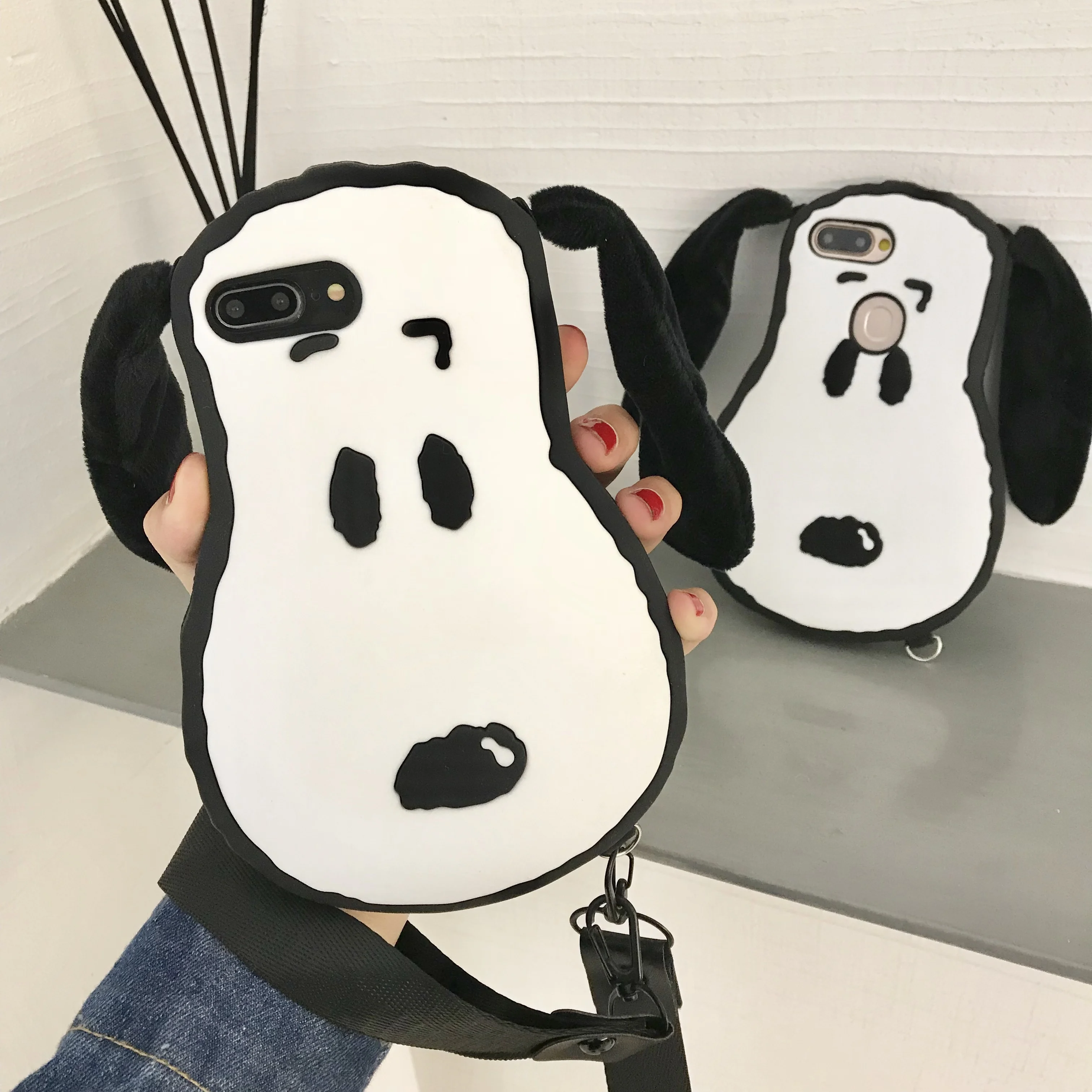 3D милый большой уши собачий силиконовый чехол для iPhone X XS MAX XR 6 S мультяшная Резина