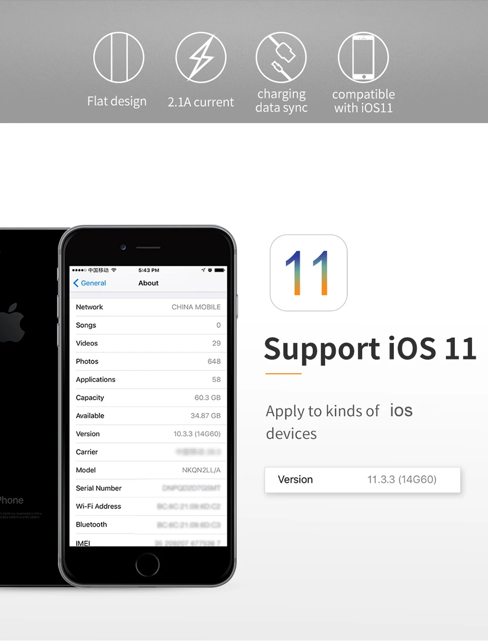 Mcdodo USB кабель для iPhone x 8 7 Plus 2.1A Lightning-USB кабель передачи данных для быстрой зарядки для iPhone 6 iPad шнур для мобильного телефона