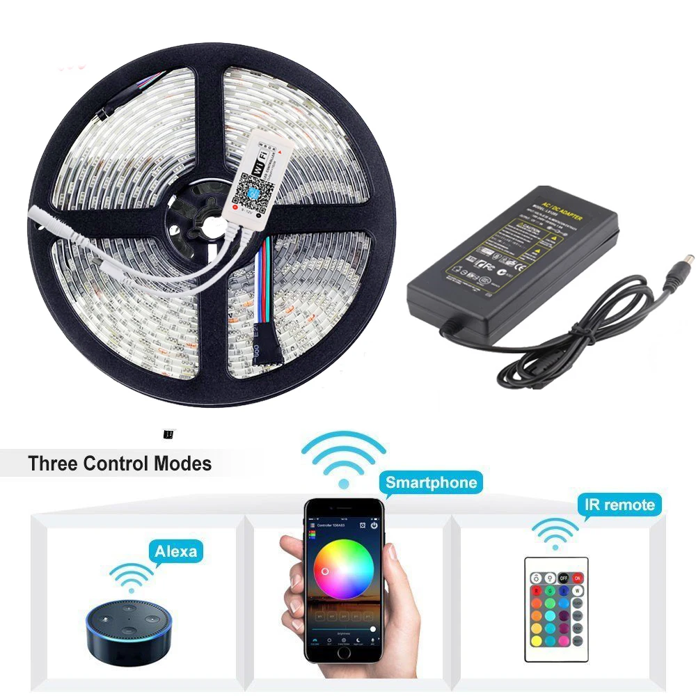 Светодиодная лента 5050 RGB светильник 5 м 10 SMD водонепроницаемый волшебный диод Wifi