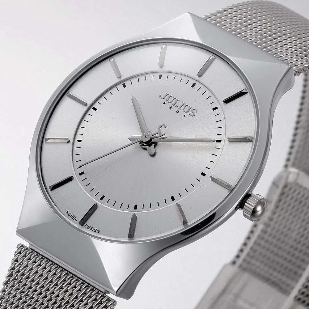 Мужские часы с аналоговым дисплеем из нержавеющей стали кварцевые наручные