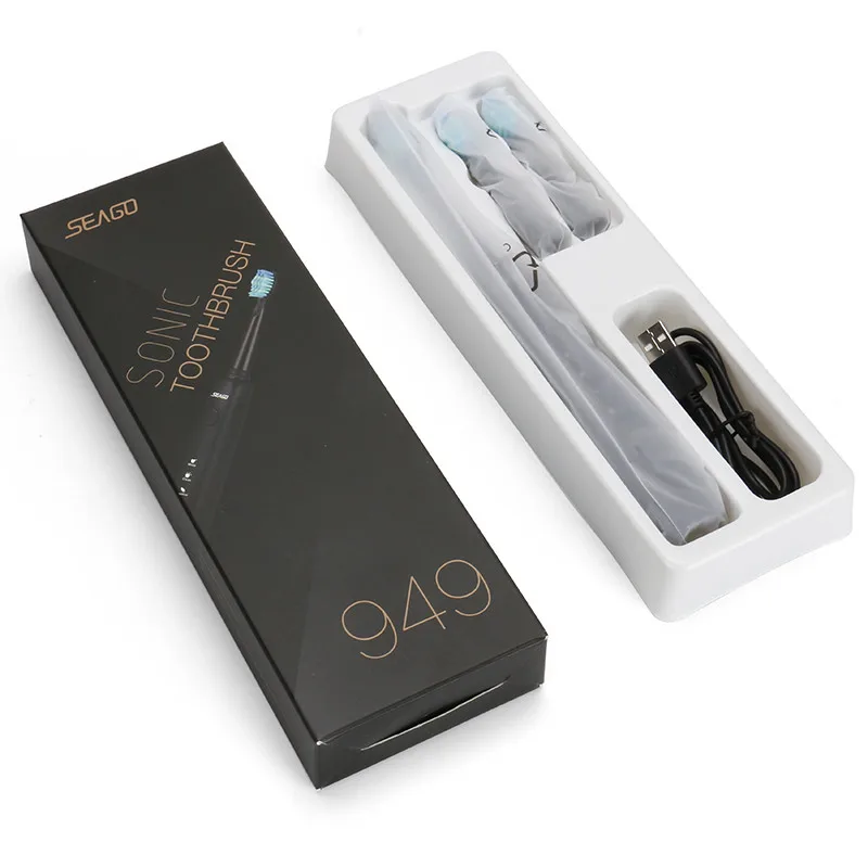 SEAGO SG 949 звуковая электрическая зубная щетка USB зарядка с 7 шт. сменные головки для