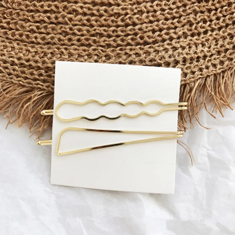 1 комплект Геометрические неровные волнистые заколки для волос женщин