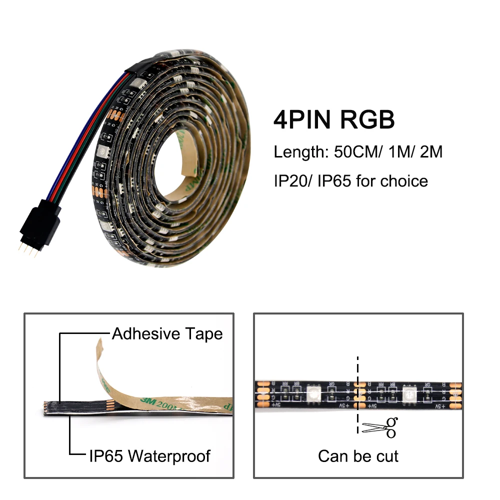 5 в RGB Светодиодная лента USB 5 В Светодиодная лента светильник ТВ ПОДСВЕТКА 2835 1-3 м светильник ing Настольный 5 в Светодиодная лента светильник s лампа лента Диодная лента