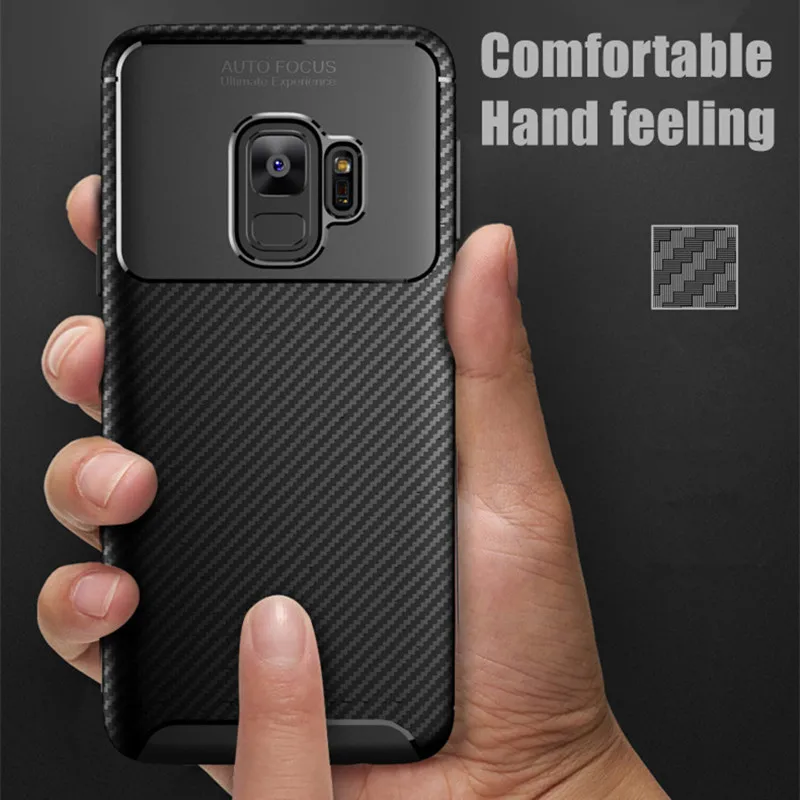 Модный чехол из углеродного волокна для samsung galaxy S10 s9 plus note 9 s10e A10 A30 M10 M20 мягкий