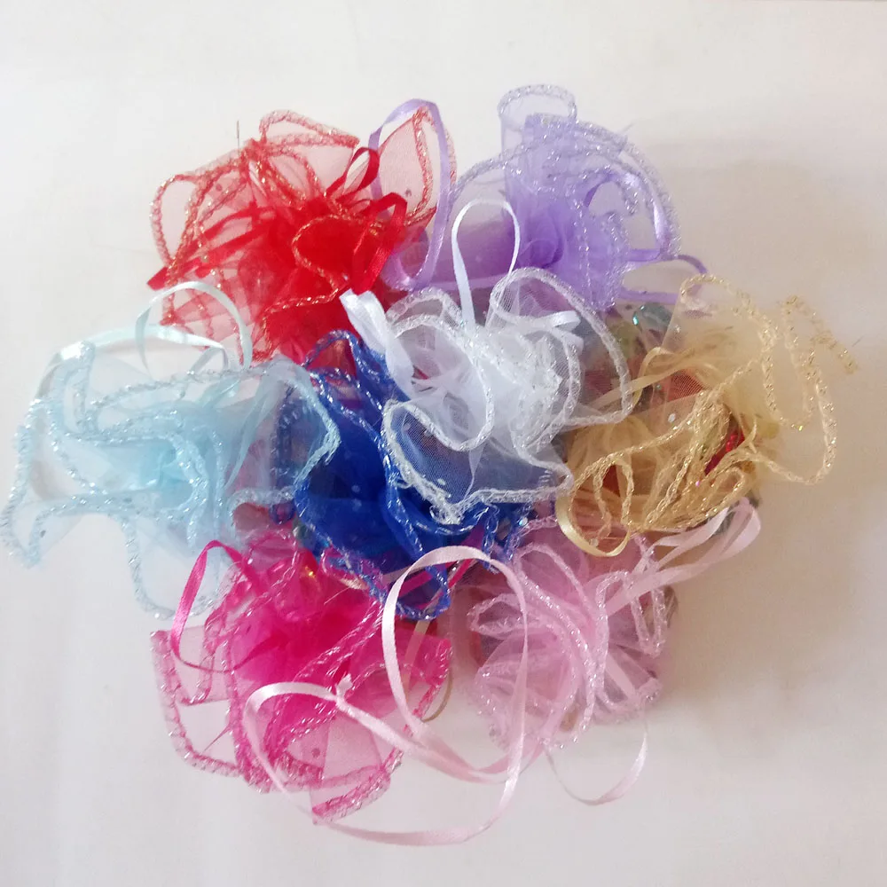50 шт., подарочные сумки из органзы с завязкой, с круглым вырезом Свадебная сумка для конфет, подарочные пакеты для ювелирных изделий/вечеринок/женщин