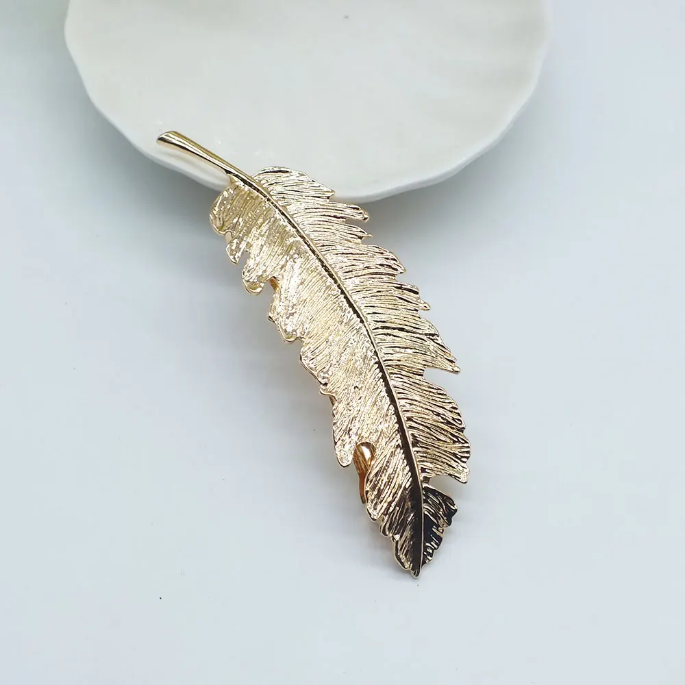 Женские шпильки для волос Zoeber модные с перьями ювелирные изделия листьями