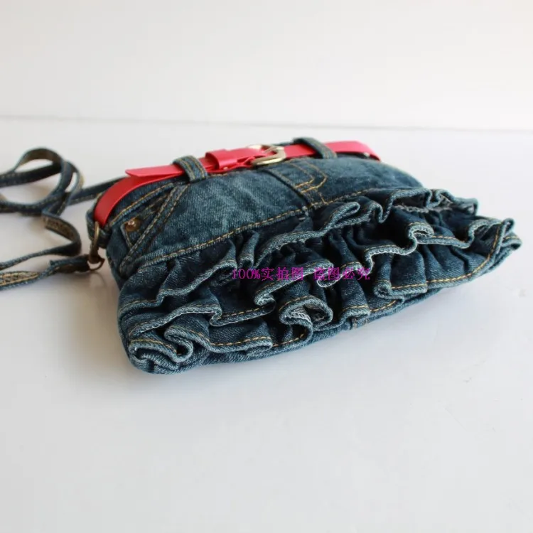 Симпатичная повседневная джинсовая красная сумка-мессенджер для детей и девочек