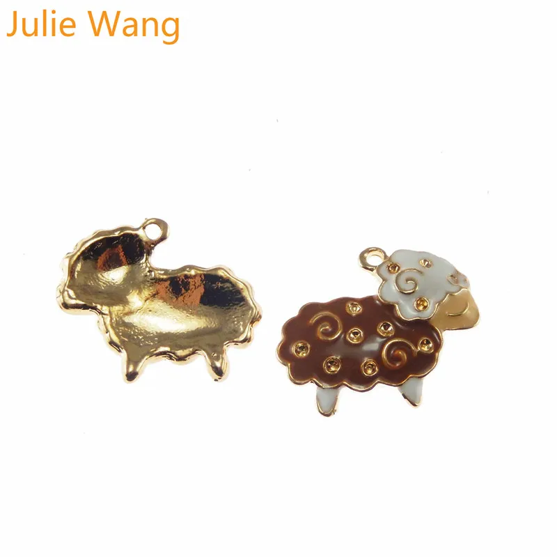 Julie Wang 5 шт. сплав 4 цвета на выбор эмалированная маленькая искусственная Подвеска