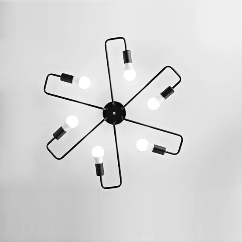 Lámpara de techo LED Edison Retro de 4/6/8 cabezas, dormitorio, colgante para el salón, lámpara de araña, iluminación de decoración del hogar Vintage E27 220V