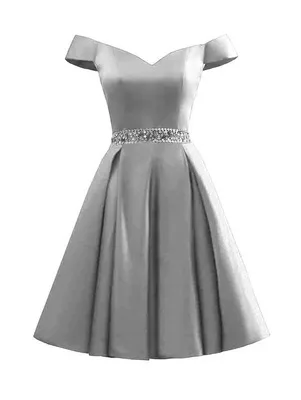 Серый Doragrace vestidos de festa женское короткое коктейльное платье с открытыми плечами и бисером - Цвет: Серый