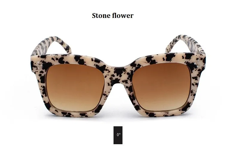 stone flower Модные Ким солнечные очки в стиле Кардашьян лад плоский верх очки Lunette Femme женские роскошные брендовые солнцезащитные очки для женщин с заклепками - Цвет линз: stone flower
