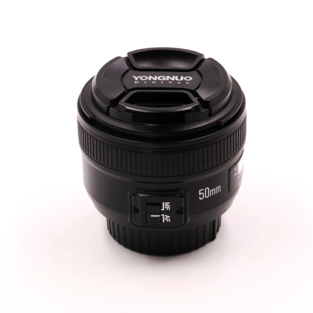 Объектив YONGNUO YN50MM F1.8 с большой диафрагмой и автофокусом для Nikon DSLR объектив 50 мм f1.8