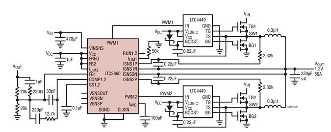 LTC3860EUH LTC3860IUH LTC3860 двойной многофазный понижающий режим напряжения DC/DC контроллер