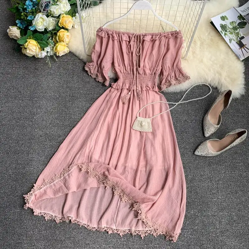 Новинка 2019 модные женские платья с вырезом лодочкой без бретелек плечи короткий