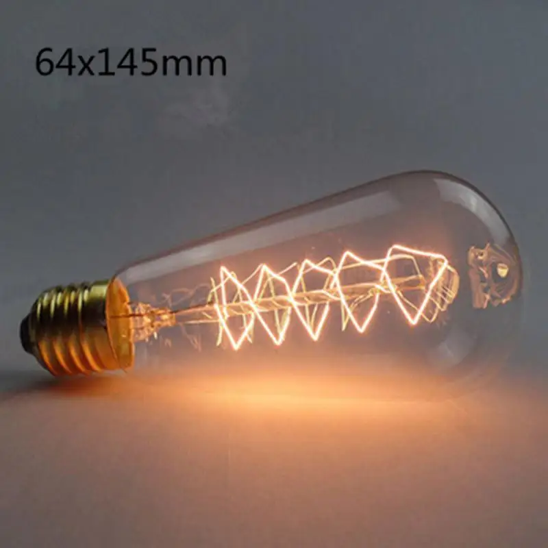 ST64 winding wire Светодиодный Ретро Стиль декоративные Вольфрамовая, Эдисона лампа T45 ST58 ST64 нить накаливания ампулы лампы винтажная лампочка эдисона - Испускаемый цвет: ST64 winding wire