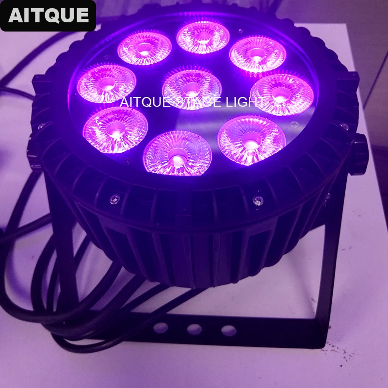 للبيع 9x18w Rgbwa Uv 6 في 1 ضوء المرحلة Led ، مقاوم للماء ، مع علبة ، 12 قطعة/صندوق