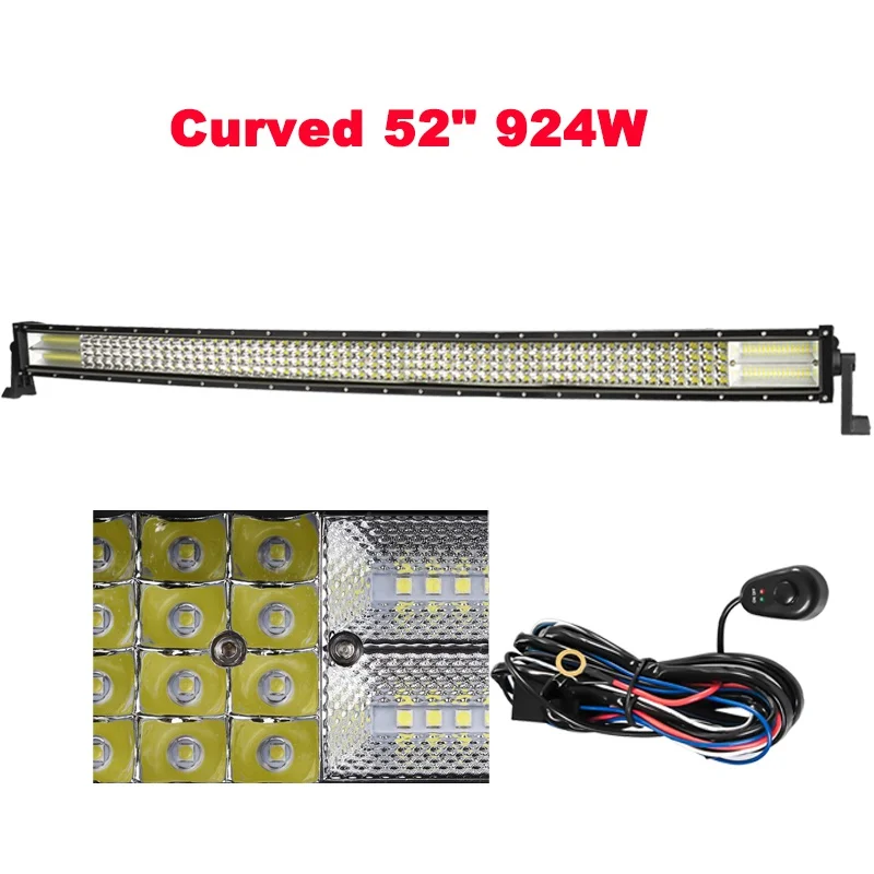 Curved 52 Inch CREK 22 большие размеры 32-42, 50 5" Quad-изогнутый строкой грузовик светодиодный светильник бар Offroad светодиодный бар, внедорожников, квадроциклов, наводненных бар светодиодный для автомобиля 4WD 4x4 ATV внедорожник джип внедорожника - Цвет: Curved 52 Inch