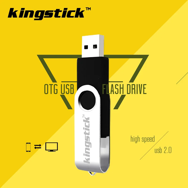 Kingstick поворотный OTG usb flash drive реальная емкость памяти stick 4 ГБ 8 16 pen 32 64 для Android