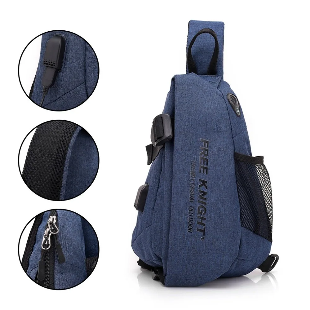 USB Charging Chest Bag Waterproof Casual Crossbody Travel Anti Theft Packs Shoulder | Спорт и развлечения