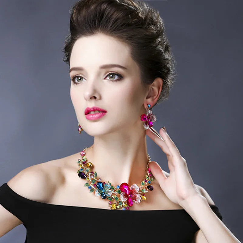 Jewelry Sets Ztech высокое качество романтический для женщин Свадебная вечеринка модные свадебные комплекты ювелирных изделий массивное ожерелье и серьги трендовые аксессуары - Окраска металла: Jewelry Sets