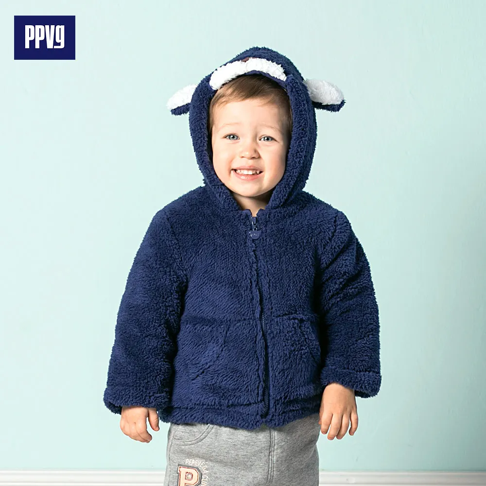 Ppvg Прекрасные Медведь капюшоном Zip-Up Fleece Пальто и пуховики для малышей | Детская