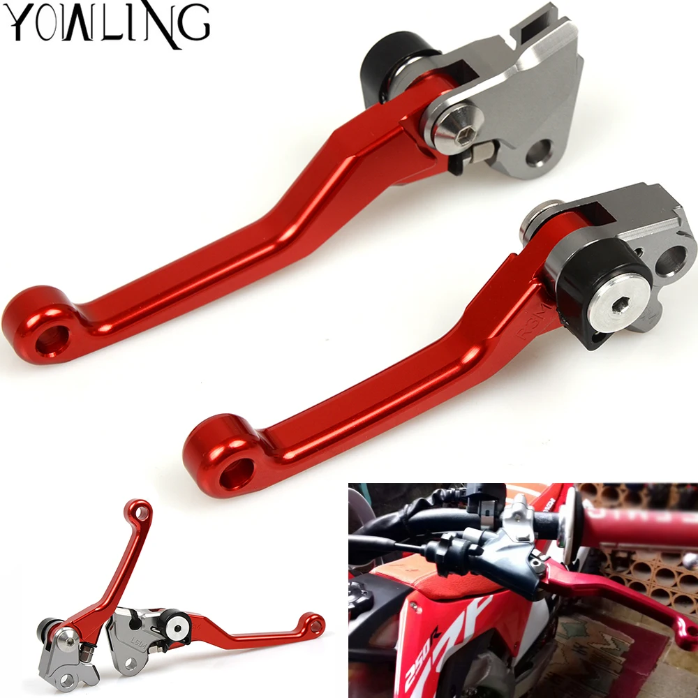 Красный с ЧПУ Сводные сцепные рычаги для Honda CRF250R CRF450R CRF 250R 450R 2007 2008 2009 2010 2011 2012 2013
