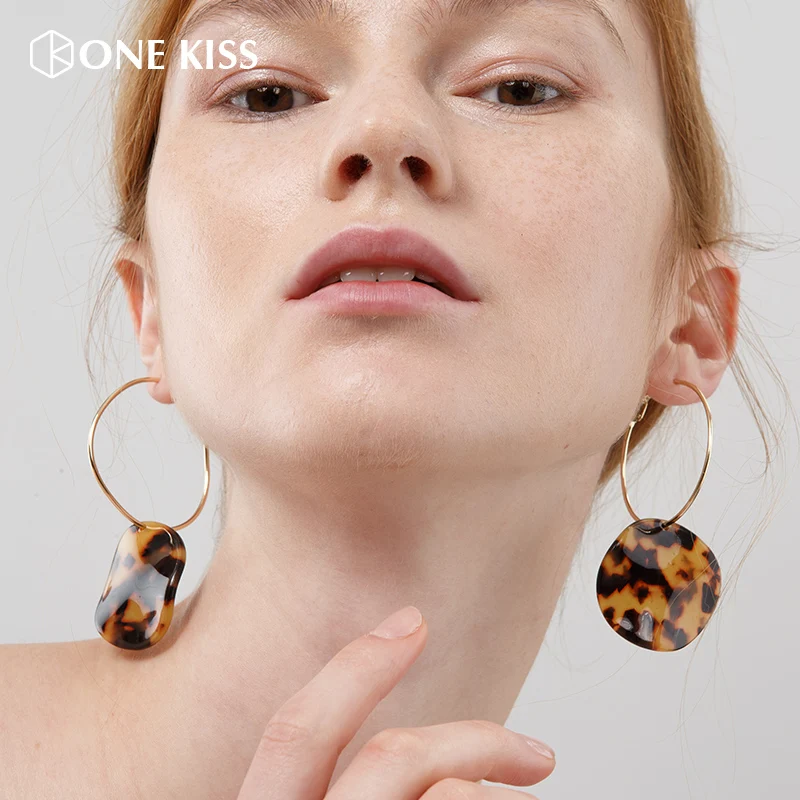Новинка 2019 модные серьги черепаховый полукруг висячие для женщин материал из