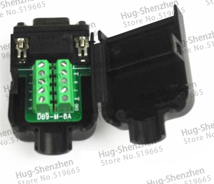 2 шт./лот флейта DB9 женская 9-контактная черная крышка Тип гайки разрывные клеммы