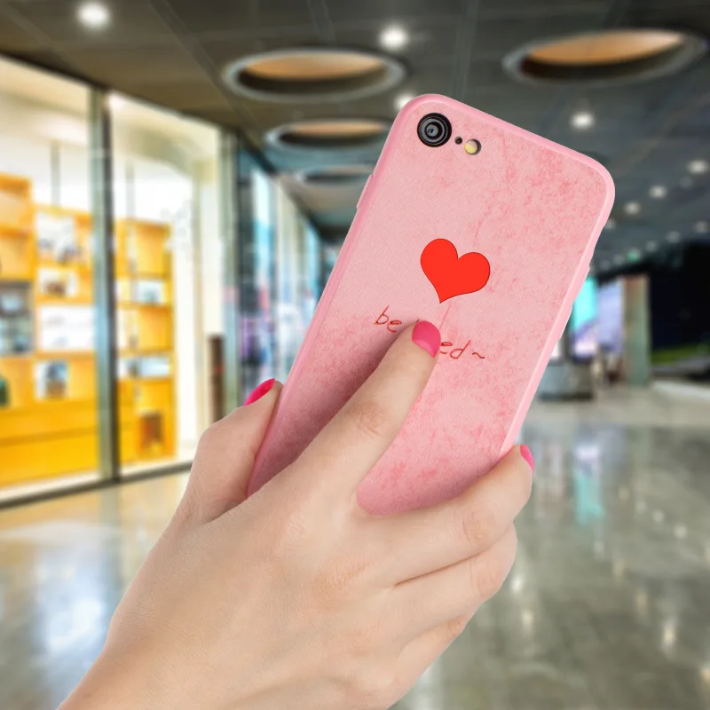 Cute Be Love Letter And Red Heart Print Back Cover For iPhone X 7 6 6S Plus 5S Phone Case TPU Soft Cases Coque 8 |