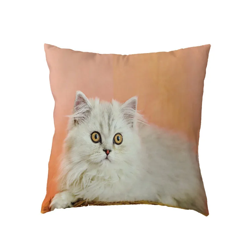 8 Белые чехлы для подушек Fuuny Cats I Love You в этническом стиле, полиэстер, персиковая кожа, милая комнатная посуда, домашний декор, Мультяшные наволочки для подушек - Цвет: 8