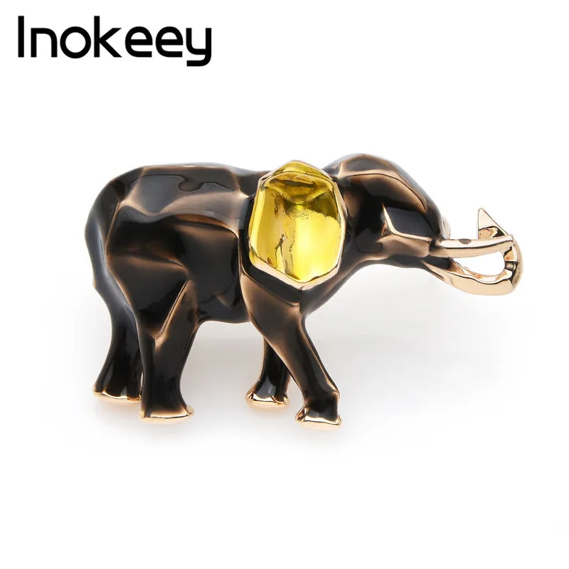 Inokeey Lucky эмаль брошь со слоном булавки оригинальный дизайнер Броши для женщин