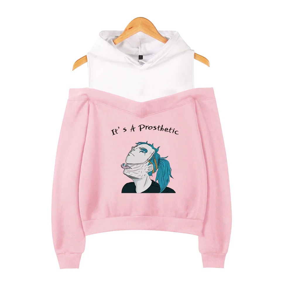 sally pink hoodie Толстовки Sally Face, толстовки для девушек и женщин с рукавами и открытыми плечами, эксклюзивные толстовки Sally Face, костюмы для косплея размера плюс XXL - Цвет: sally pink hoodie
