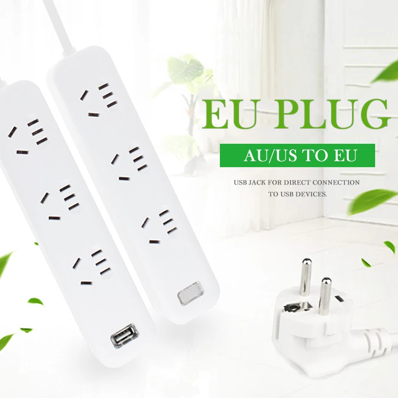 Стандартов Австралии США ЕС штекер с USB Мощность розеток Интерфейс DC адаптер