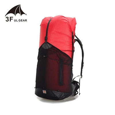 55L XPAC red M 3F UL GEAR Рюкзак GuiJi 55L XPAC легкий прочный туристический походный рюкзак Открытый Сверхлегкий безрамный пакет сумки - Цвет: 55L XPAC red M
