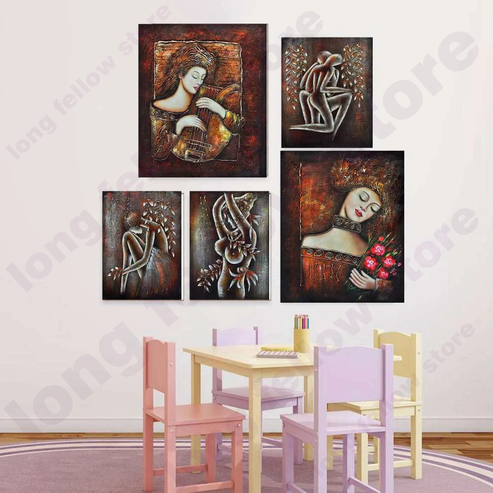 Ретро домашний декор портрет настенный художественный принт бронзовая