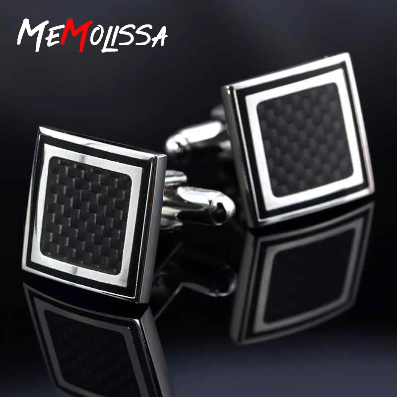 MeMolissa Luxury Свадебные/вечерние/бизнес-подарок Черный квадрат запонки на кнопках