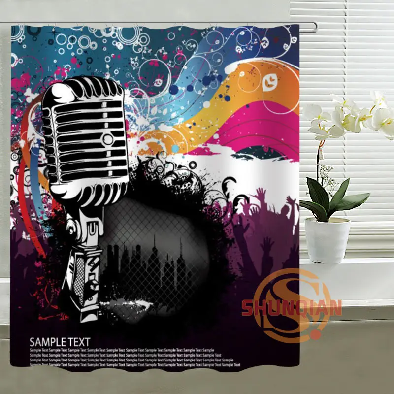 Custom Shower Curtain music notation Bath curtain Waterproof polyester Fabric For Bathroom | Дом и сад