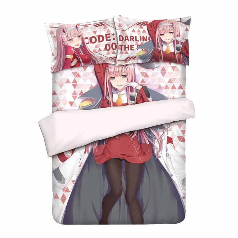 

DARLING in the FRANXX-zero two Anime Bedding Set 4 Pieces Sheet Duvet Cover Pillowcase Home King Queen Twin