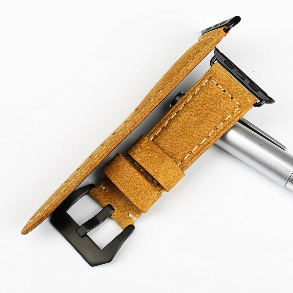 MAIKES Genuine Leather Watchband For Apple Watch Strap 42mm 38mm iWatch & Apple Watch Band 44mm 40mmSeries 1 / 2 / 3 / 4