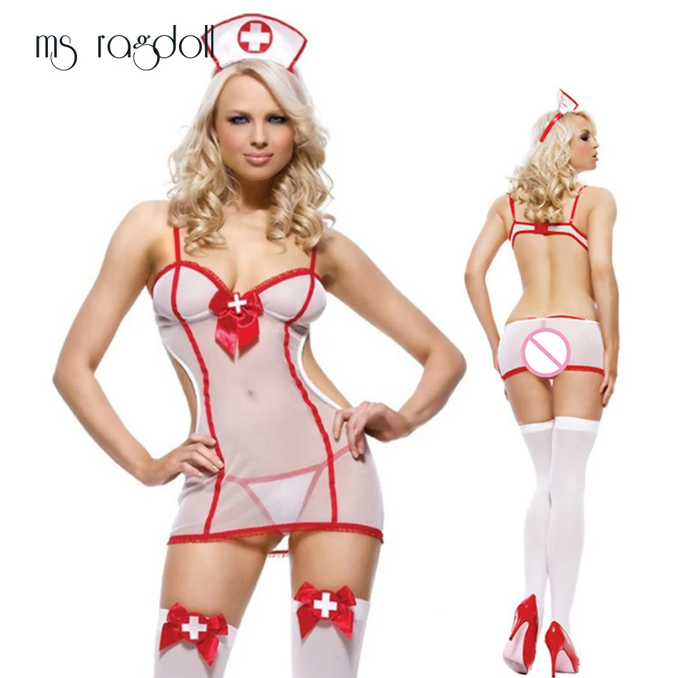 MS Ragdoll/женская Униформа для медсестры сексуальный эротический косплей Секс-игра