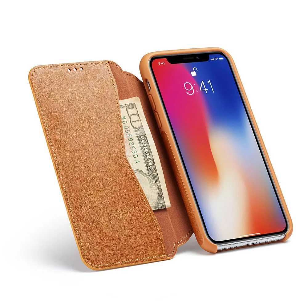 Для iPhone X XS чехол для MAX XR из натуральной ПУ кожи кошелек держатель карт раскладной